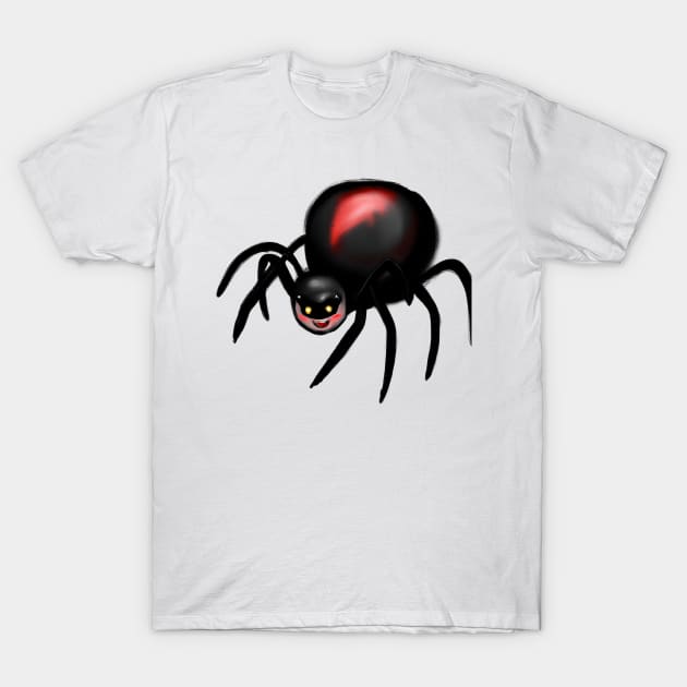 Cute Black Widow Spider Drawing T-Shirt by Play Zoo